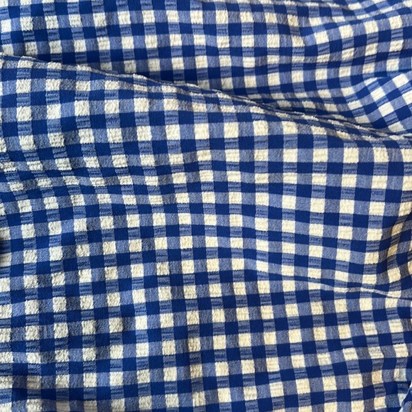 Talbots Gingham Bikini Bottom Sz 12 Blue & White Gingham Check High Waisted - Picture 7 of 9